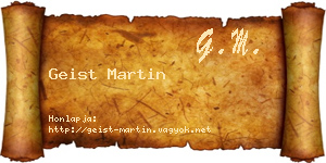 Geist Martin névjegykártya